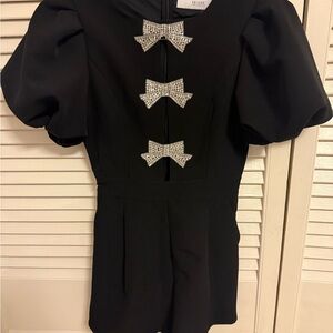 Black Dress with Rhinestone Bows